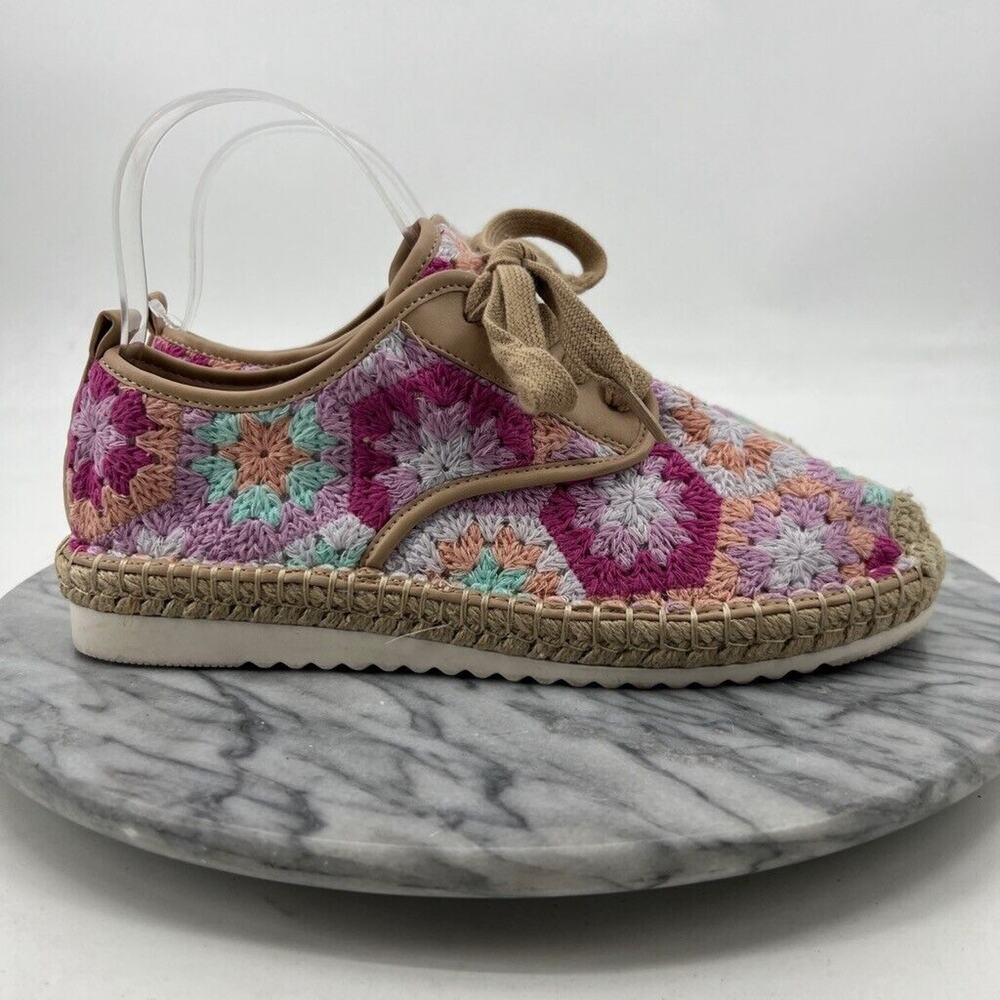 Copper Key Womens 8 Shoes Sandbar Espadrille Sneakers Knit Crochet Lace Up - Picture 2 of 13